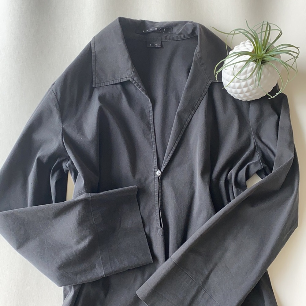 Theory matte black mini dress